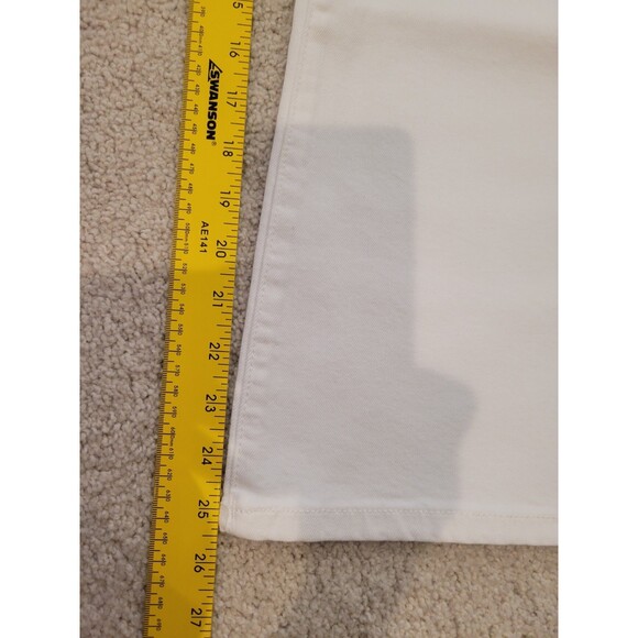NWT Warp + Weft Crop Bootcut Jean Denim  White Women Size 0/25 Stretchy - Picture 6 of 12